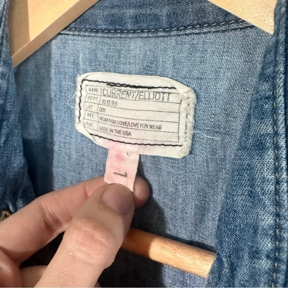Current/Elliott Denim Western Shirt XS/S USA Americana Ranchcore Coastal Cowgirl - Picture 2 of 6